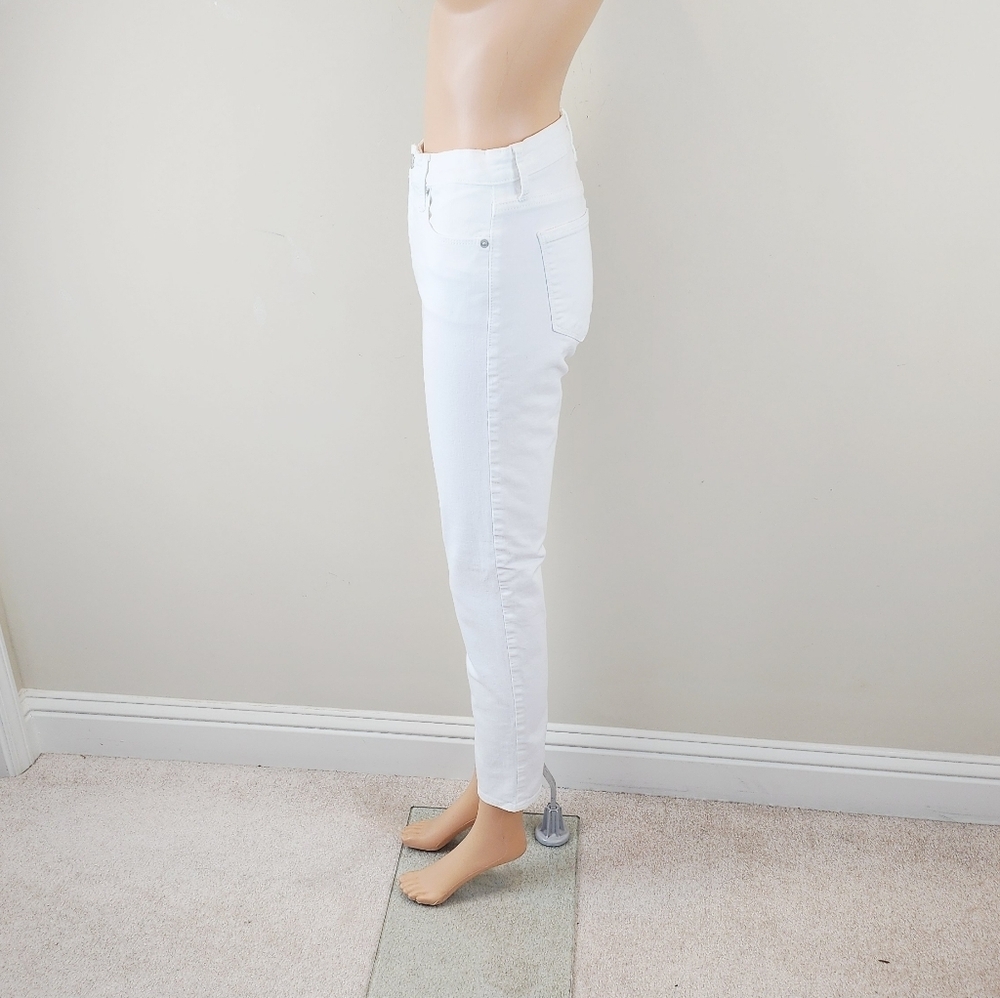 Lucky Brand Mid Rise Hayden Skinny Ankle Crop White Jean Pants - Picture 6 of 14